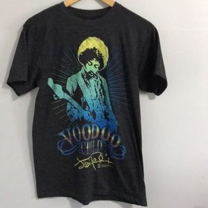 Authentic Jimi Hendrix Voodo Child Tee Shirt, Dark Grey Colour, Size M